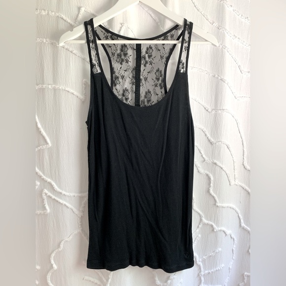 American Eagle Outfitters Tops - American Eagle Black Lace Tank Top